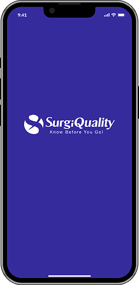 SurgiQuality app splash screen.
