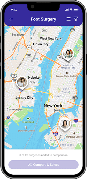 SurgiQuality App Map to Find a Low Cost Surgeon