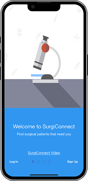 SurgiConnect app landing screen