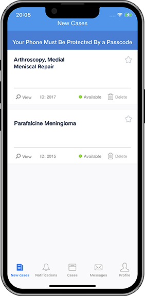SurgiConnect internal app screen